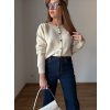 Svetřík s knoflíčky Ecru