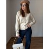 Svetřík s knoflíčky Ecru