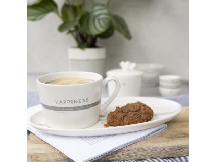 Bastion Collections Podšálek ovál Hello You Grey 25,5x14,5cm