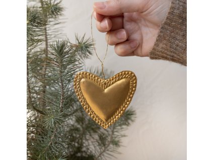 dekorace srdce mosaz 7 cm 1 ks ew hanger 002