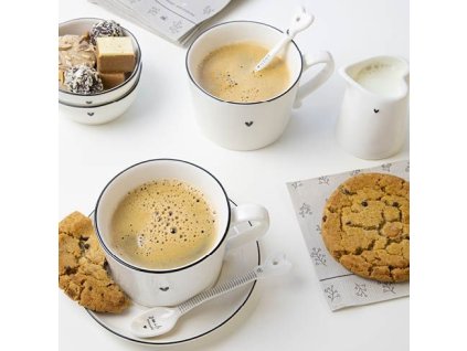 Bastion Collections Podšálek bílý s černý lemem 15cm