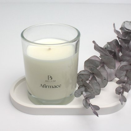 Sójová svíčka Afirmace ve skle – minimalistický design