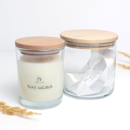 Malá sada Očištění se sojovou svíčkou, sklenicí a průvodcem rituálem