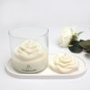 Velká sójová svíčka ve skle s květem růže – pro rituál Poděkování