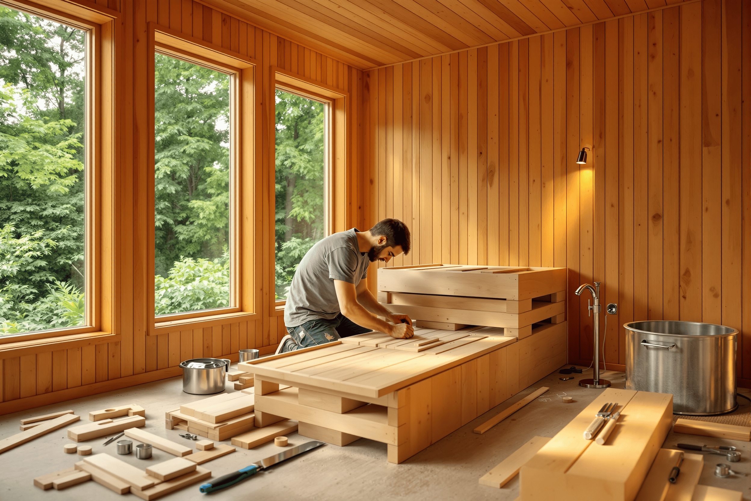 Stavba sauny