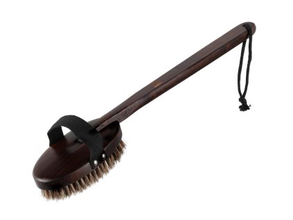 Masážní kartáč do sauny Rento s rukojetí - tmavý
