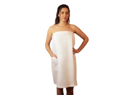 Kilt do sauny dámský vaflový - bílý 70x155cm