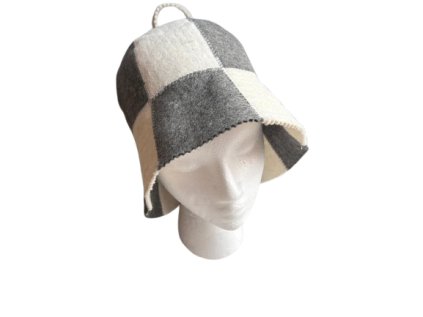 Saunový klobouk Šachovnice