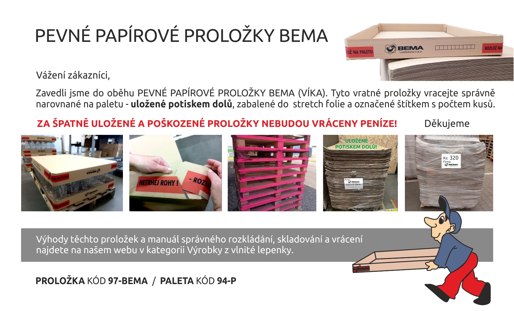 PEVNÉ PAPÍROVÉ PROLOŽKY BEMA