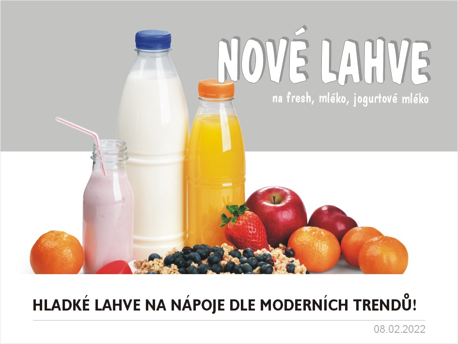 Nové lahve na mléko, mléčné, jogurtové i fresh nápoje