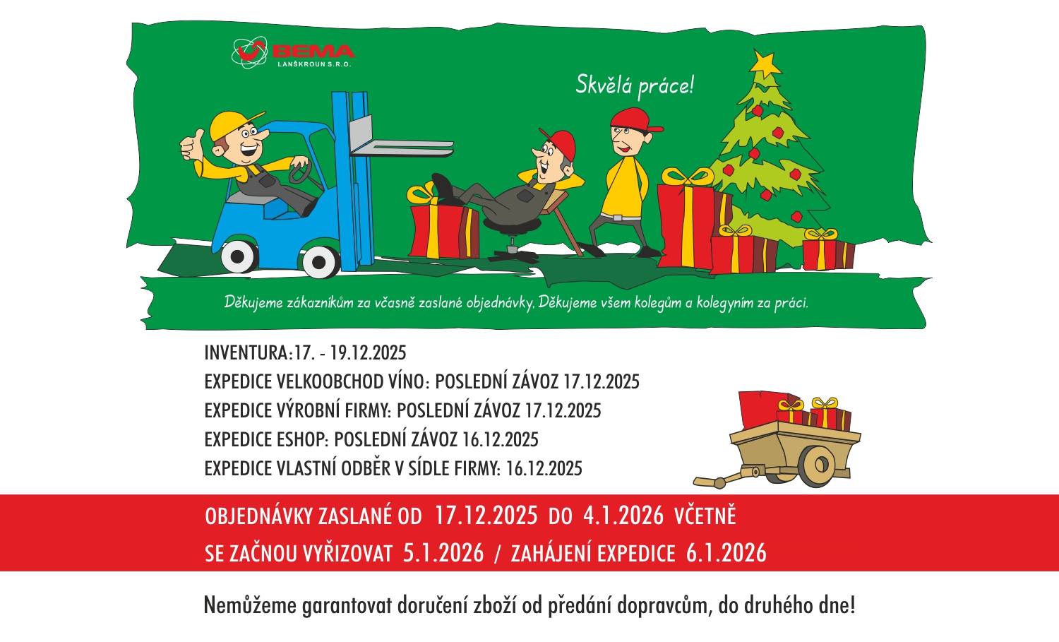 PRACOVNÍ DOBA VÁNOČNÍ