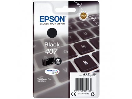Epson originál ink C13T07U140, 407XL, black, 2600str., 41.2ml