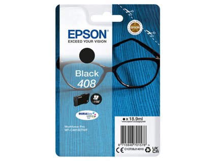 Epson originál ink C13T09J14010, T09J140, 408, black, 18.9ml