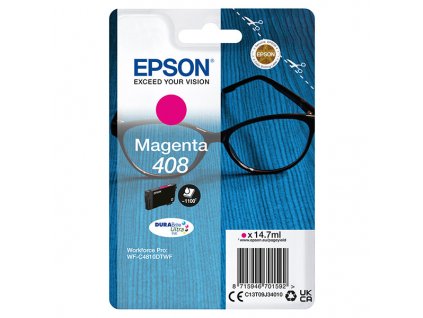 Epson originál ink C13T09J34010, T09J340, 408, magenta, 14.7ml