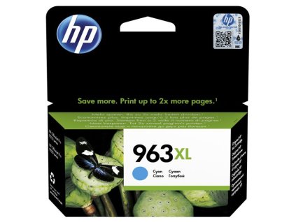HP originál ink 3JA27AE, HP 963XL, high capacity, cyan, 1600str., 22.92ml