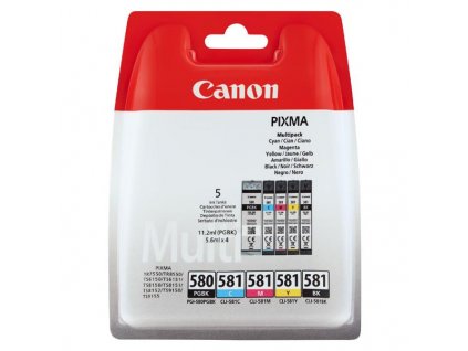 Canon originál ink PGI-580 PGBK/CLI-581 CMYK, 2078C005, CMYK, 1*11.2 + 4*5.6ml, 5-pack
