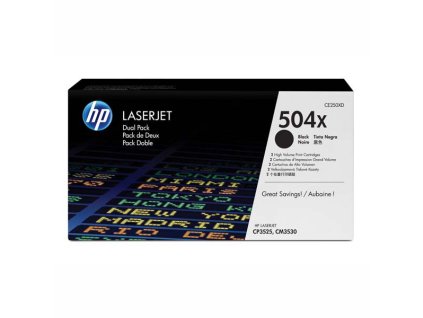 HP originál toner CE250XD, black, 10500str., HP 504X, HP Color LaserJet CP3525, CP3527, CP3529, dual pack, 2ks, O