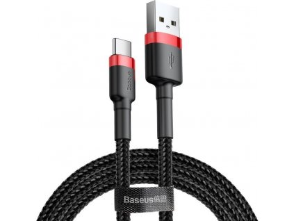 Baseus Cafule kábel USB na USB C 3A 0,5m, čierno červený