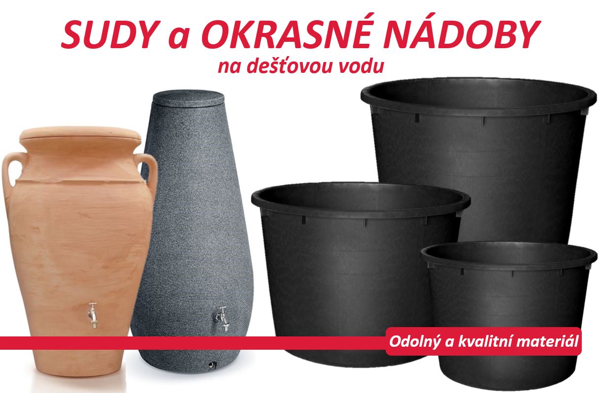 Sudy a okrasné nádoby na dešťovou vodu