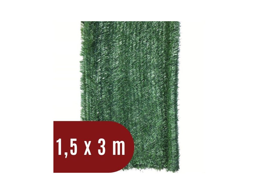 Umělý živý plot jehličnatý - výška 150 cm, balení 3 m - tmavě zelený