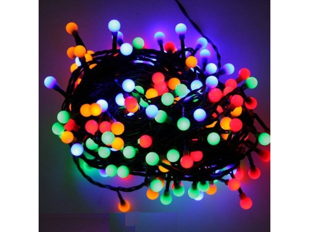 Vánoční osvětlení, LED řetěz kuličky, multicolor - 8 m, 80 LED - Benco.cz