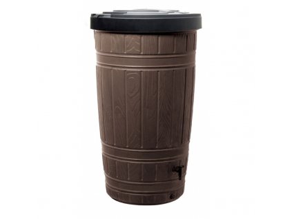 Nádoba na dešťovou vodu WOODCAN 265 L - barva hnědá (černé víko)