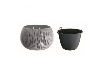 12346 kvetinac plastovy sandy bowl prumer 37 cm barva seda 405u