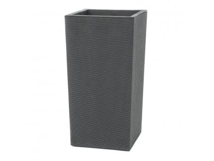 12433 kvetinac z recyklovane gumy horizon vysoky 34 x 34 x 66 cm barva seda