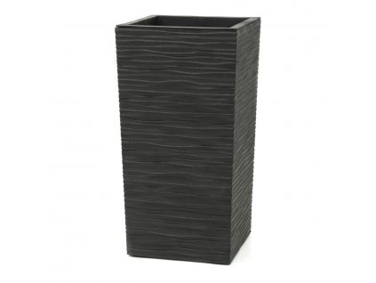 12436 kvetinac z recyklovane gumy serenity vysoky 34 x 34 x 66 cm barva cerna