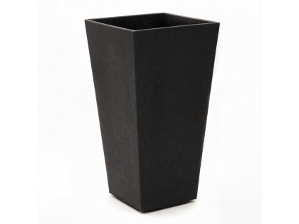 12499 kvetinac z recyklovane gumy sonata vysoky 26 x 26 x 50 cm barva cerna