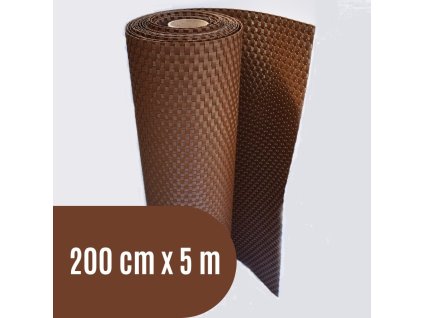 Zástěna na balkon ratanová, výška 200 cm - balení 5 m, barva tmavě hnědá RD01