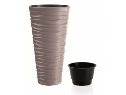 Květináč mrazuvzdorný SAND slim vysoký, pr. 30 cm - barva mocca