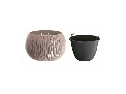 Květináč plastový SANDY BOWL průměr 37 cm - barva mocca 7529U