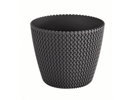 14512 kvetinac plastovy splofy prumer 19 cm barva antracit s433