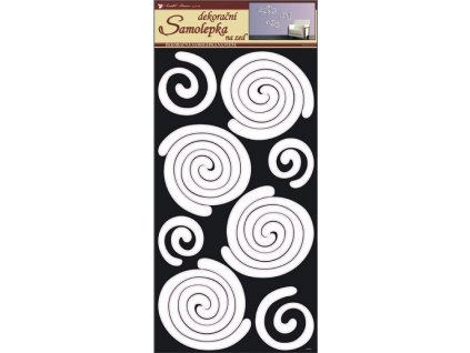 15805 samolepky na zed spiraly bile 60x32 cm