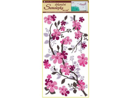 15970 samolepky na zed vetvicka hnedoruzova 60x32cm