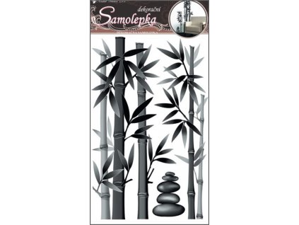 15985 samolepky na zed bambus sedy 50x32cm