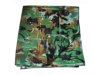 Plachta s oky 80g/m2 - khaki 4x5m. khaki