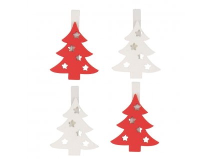 16090 stromek dreveny na kolicku 4 5 cm cerveny a bily 4 ks