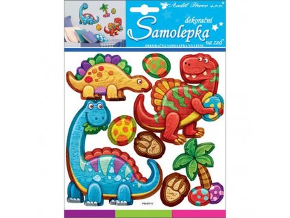 16633 samolepky na zed dino plasticke 18x18 cm