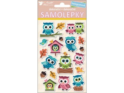 16639 samolepky hologramove sovicky 19x10cm