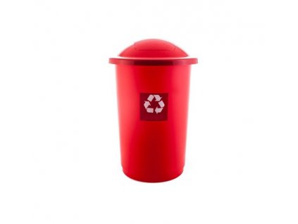 Odpadkový koš plastový TOP BIN 50 L - barva červená