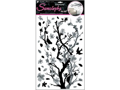 16858 samolepky na zed cernoseda vetvicka 50x32cm