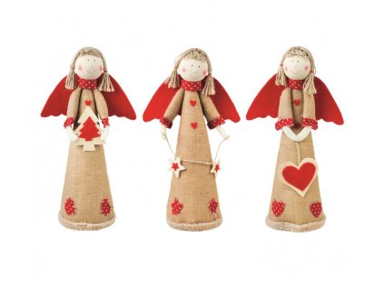 16927 andel jutovy s cervenymi kridly 37 cm