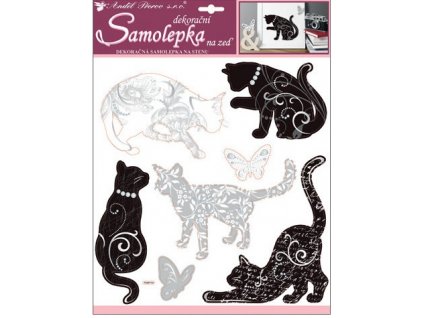 17017 samolepky na zed kocky se stribrnym dekorem 38x31 cm