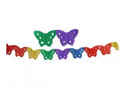 Girlanda papírová 400 x 16 cm - motýlci