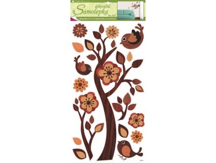 17032 samolepky na zed vetev s imitaci dreva 60x32 cm