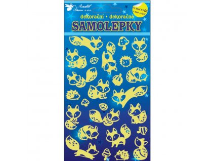 17443 samolepky svitici ve tme lisky 21x14cm