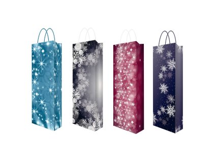 17461 taska vanocni na lahev s glitry f 36 x 12 x 9 cm