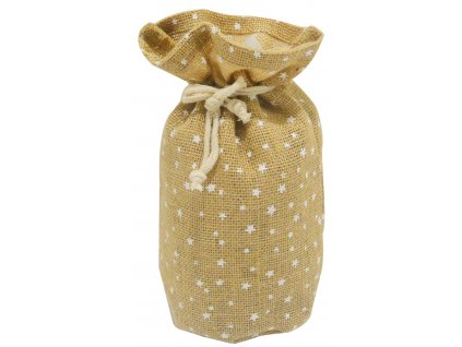 17470 pytlik jutovy s bilymi hvezdickami 18 x 24 cm